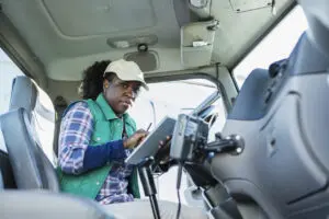 An African-American woman in trucking