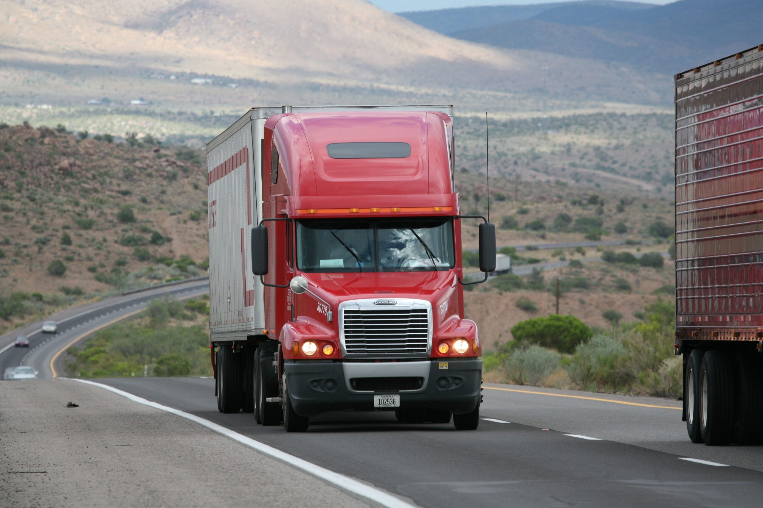 truck on American highway truck on American highway